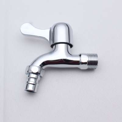 Wall-mounted chrome-plated washing machine faucet